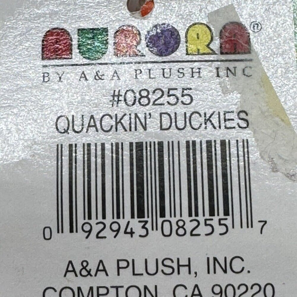 Aurora Quackin Duckies Quacking Duck Plush 4 inch Vintage Tags - Picture 4 of 7